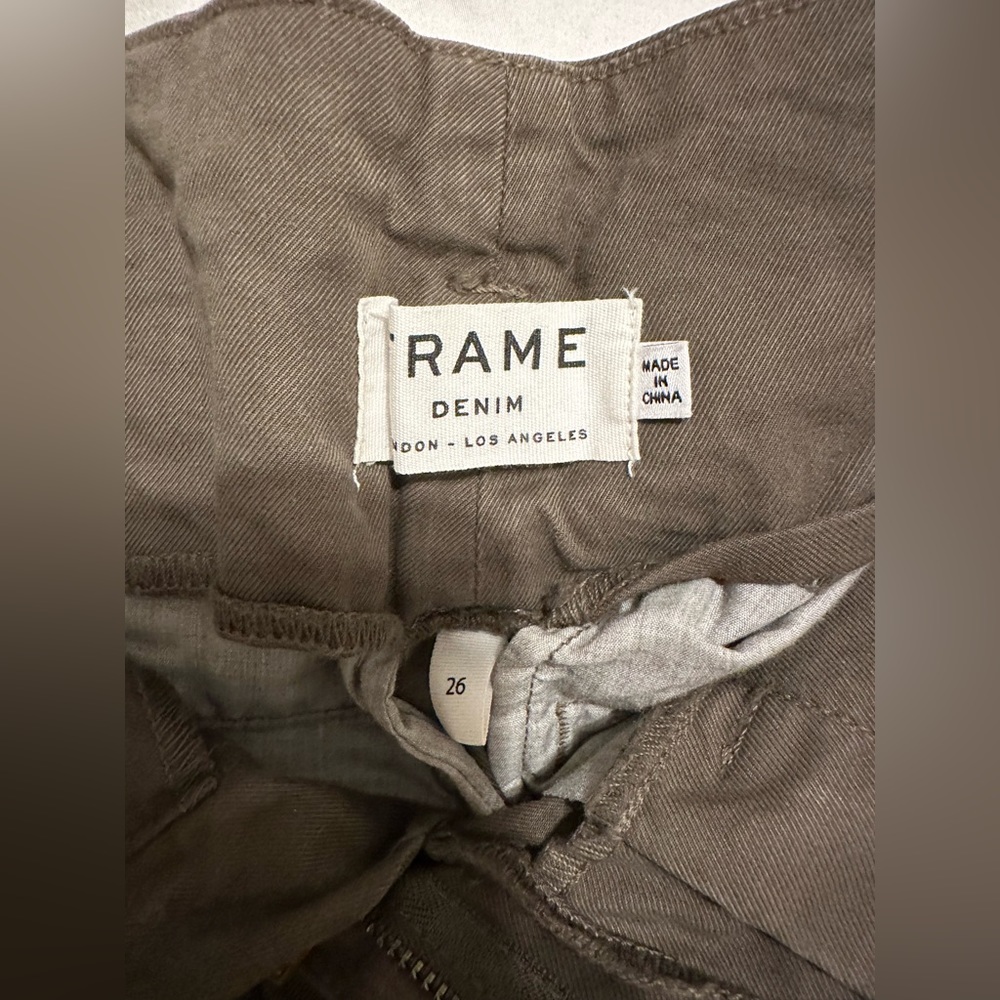 Frame green pants with tie waste